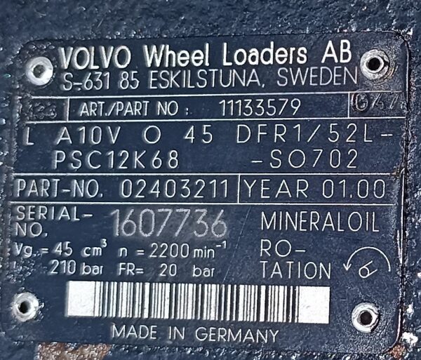 Hydraulikpumpe L120D, (Lenkung) – Bild 2